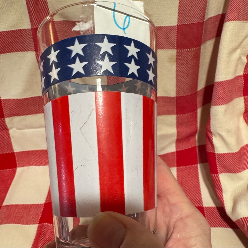 Patriotic Star and Stripe Glass Set of Libby-like Drinking Glasses - Picture 11 of 14